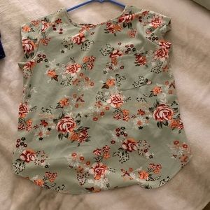 Green Floral Tank Top